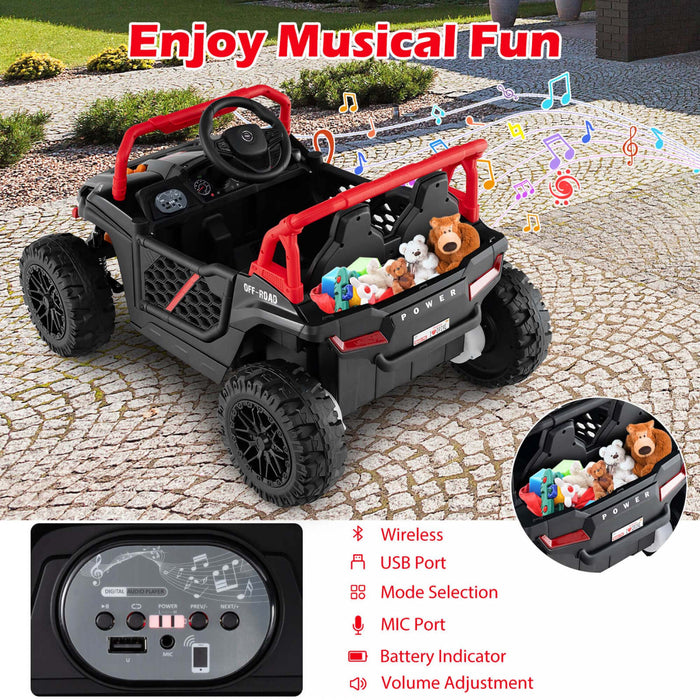 Costway 12v Kids Ride Sur Camion Avec Telecommande Parentale 3 Vitesses Et Fonction Avant Inverse Rouge