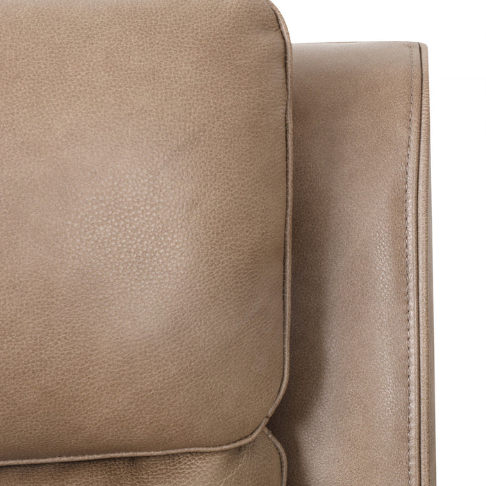 Sofa inclinable electrique Marlow de 84 po en cuir assorti avec USB/USB-C - Taupe