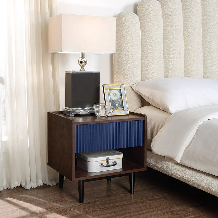 Ensemble de salon Duane style milieu du siecle, 4 pieces, bleu marine