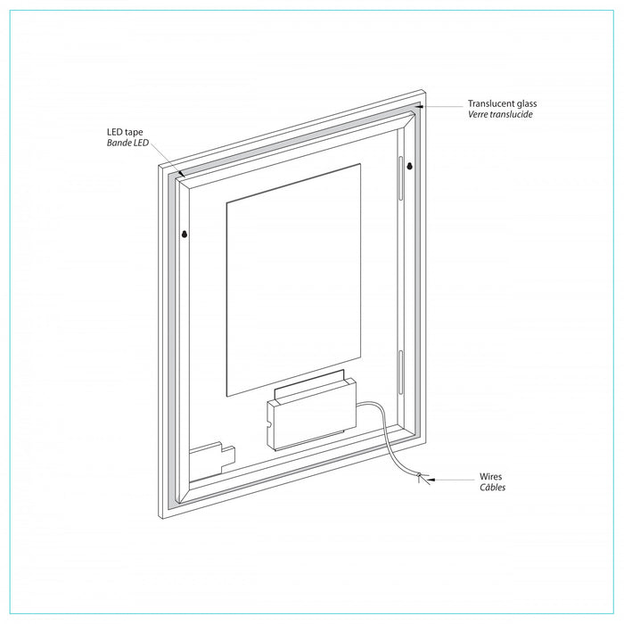 Miroir Frielle de 32 po argenté
