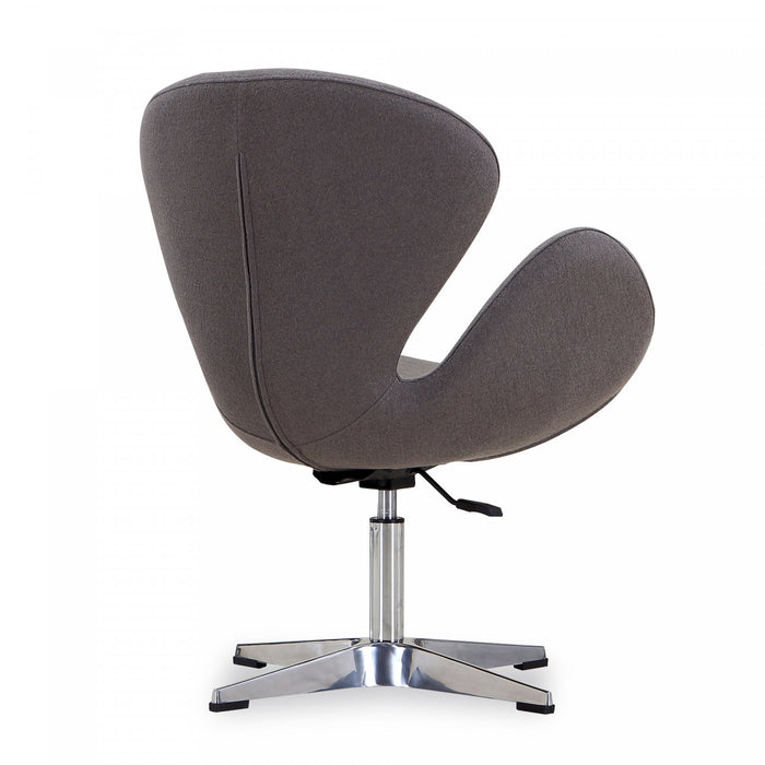 Fauteuil lounge pivotant moderne Raspberry en tissu gris - Lot de 2