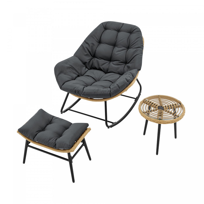 Ensemble moderne Benson de 3 fauteuils lounge gris - Lot de 6