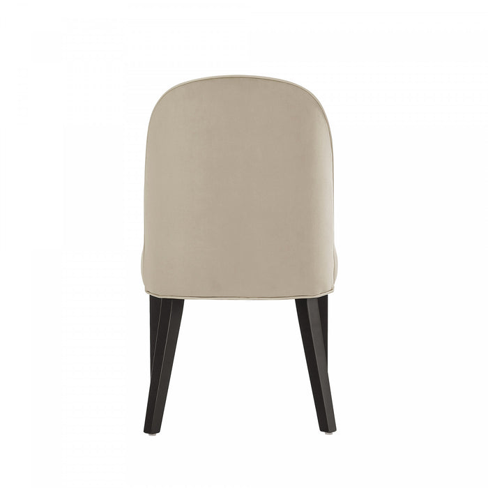 Chaise de salle a manger moderne en bois Hillman avec revetement en tissu couleur sable - Lot de 4