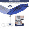 Costway 11ft Patio Offset Umbrella Cantilever Rotation Aluminum Tilt Cross Base Navy