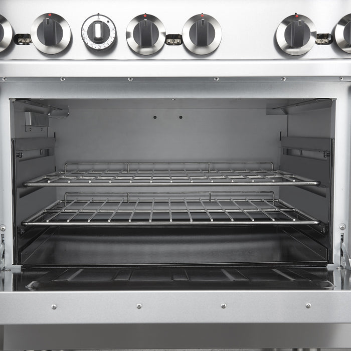 Cuisiniere a gaz Commerciale en acier inoxydable de 36 po, 6 bruleurs, 180 000 BTU – FCMGR0093-36