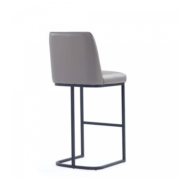 Tabouret de bar moderne en metal et tissu Serena, taupe - Lot de 2