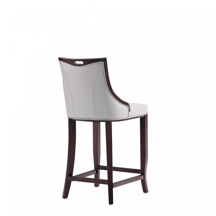 Tabouret de bar en bois traditionnel Emperor avec assise rembourree, gris clair – Lot de 3