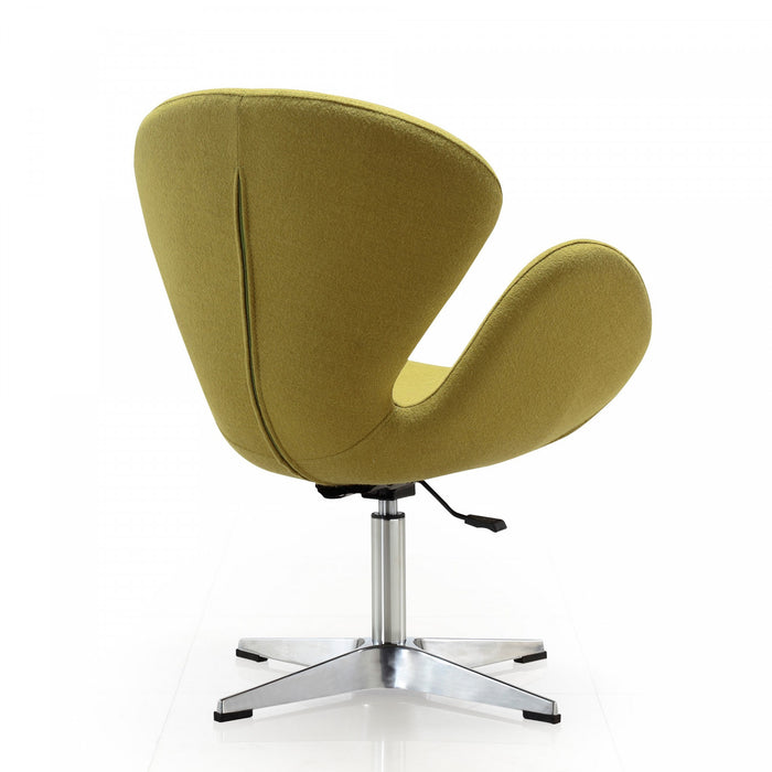 Fauteuil lounge pivotant moderne Raspberry en tissu vert - Lot de 2