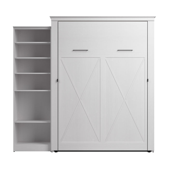 Grand lit escamotable Key West de Bestar de 94 po (L) avec organisateur de garde-robe - blanc chêne solide