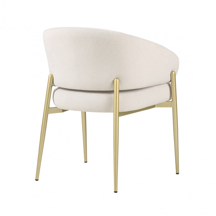 Jeremy Chaises De Salle A Manger Modernes, Ensemble De 2, Chaises Laterales Tapisees En Tissu Avec Structure Metallique, Beige