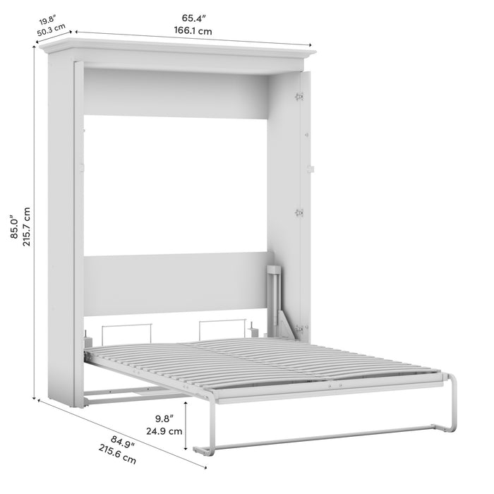 Lit double escamotable Versatile de Bestar de 66 po (L) - gris noyer