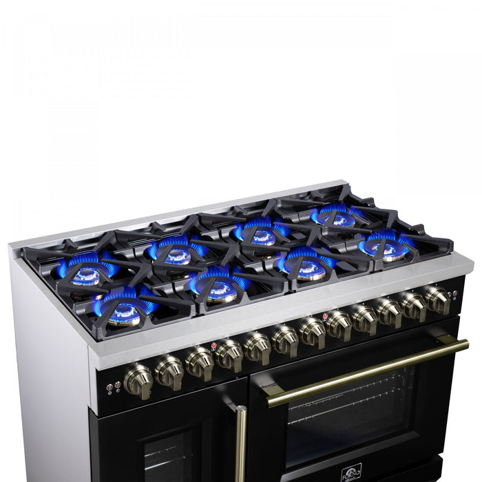 Cuisiniere a double combustible Capriasca 48 po, noire, 6.58 pi³ – FFSGS6387-48BLK