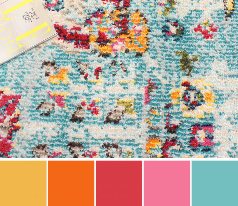 Tapis Traditionnel Jasmine 5'0\" x 8'0\" en Bleu