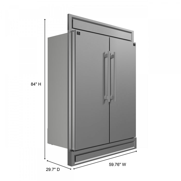 Refrigerateur convertible Maderno de 60 po, 27,2 pi³, avec grille decorative – FFFFD1722-60S