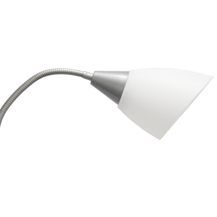Skye Lampadaire a 5 lumieres avec cols de cygne reglables, Bleu multicolore, Blanc et Argent, 67 po H