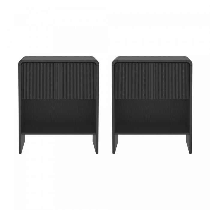 Table de nuit contemporaine Novara 56 cm en noir (1 tiroir)