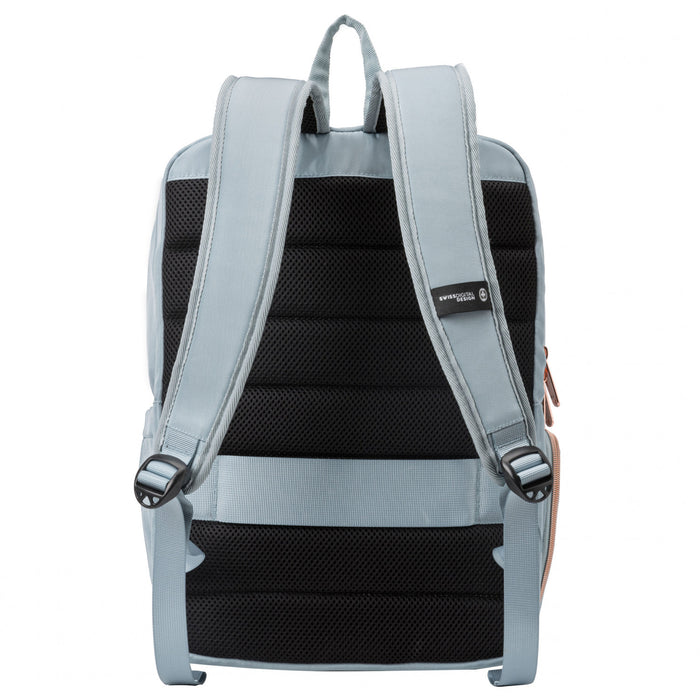 Sac a dos intelligent Swissdigital Design SSD Finder - Modele KATY ROSE avec port de chargement integre - Bleu sarcelle