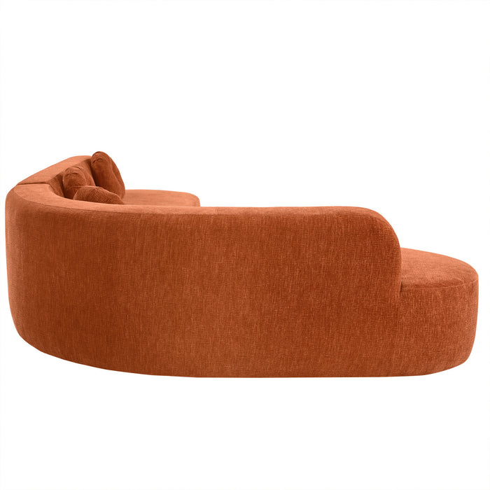 Vista Canape Sectionnel Extra-Large 122 po a Design Courbe et Mousse Haute Resilience, Orange