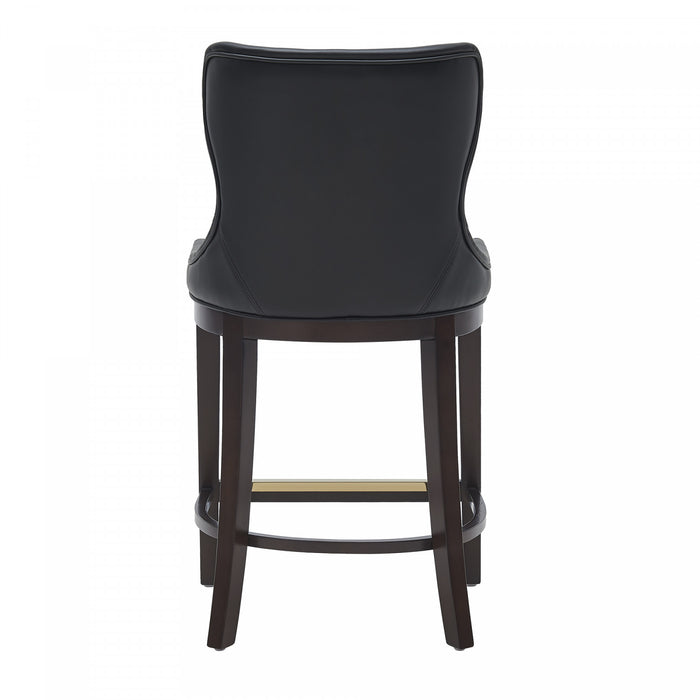 Tabouret de comptoir Blair moderne en bois et tissu, noir - Lot de 3