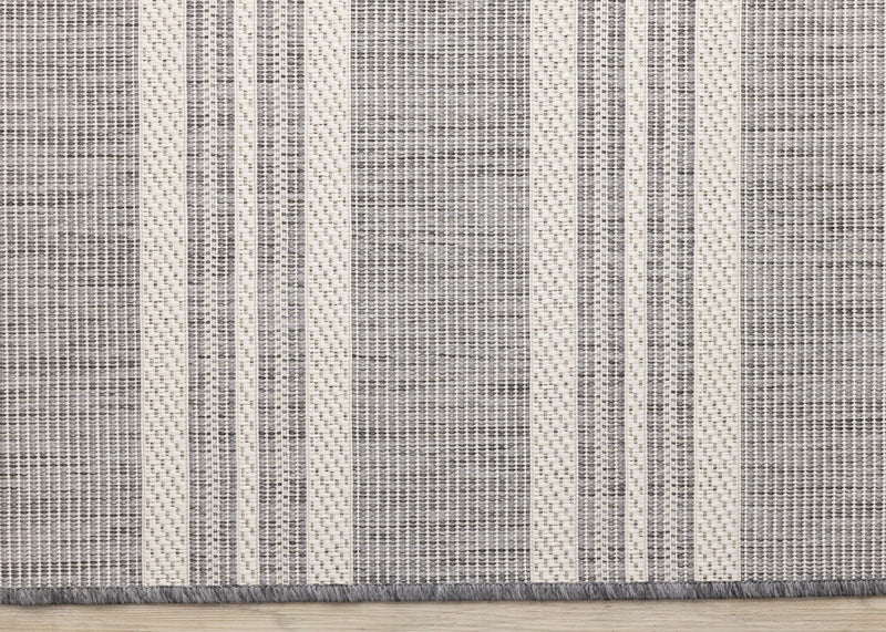 Tapis Jackson a rayures creme taupe, 7'10'' x 10'6''