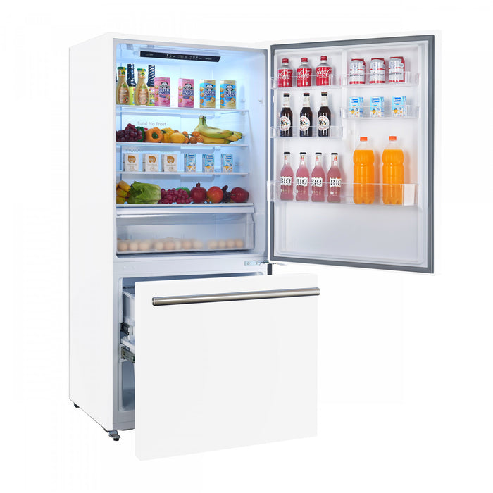 Refrigerateur Milano Espresso de 31 po avec congelateur inferieur, blanc, 17,2 pi³ – FFFFD1785-31WHT