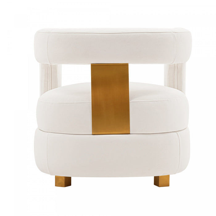 Fauteuil lounge moderne Amirah en velours blanc - Lot de 2