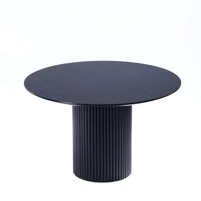 Ensemble de salle a manger chic industriel moderne Hathaway et Versailles 5 pieces, noir et naturel