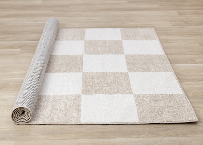 Carpette Covington à motif de damier moderne pour l’intérieur - 2 pi x 7 pi 7 po