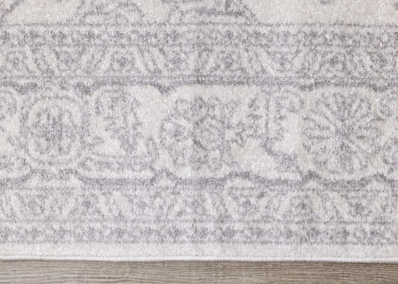 Tapis Fallon blanc gris elegant delave traditionnel, 5'3\" x 7'7\"