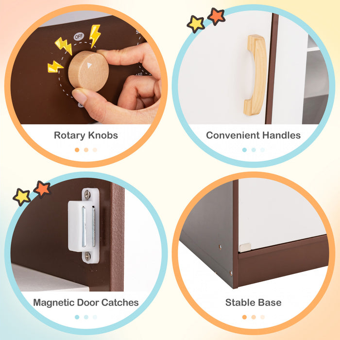 Coin Costway Jouer Cuisine Avec Four A Micro-ondes Glacier Pour Enfants 3 Ans + Jouet En Bois