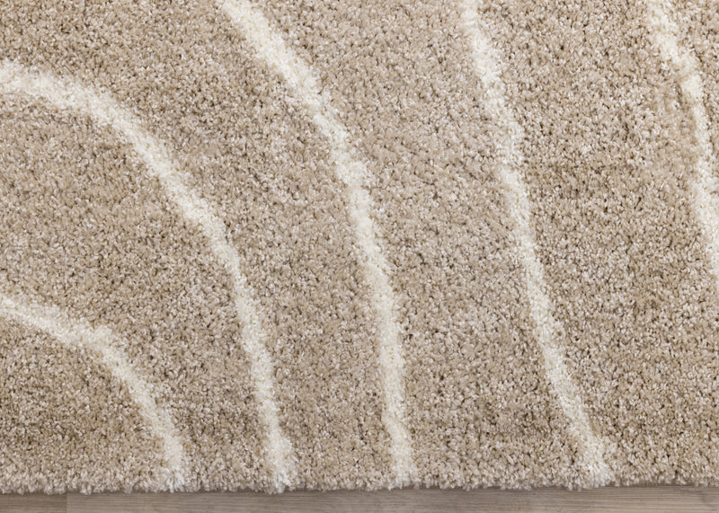 Tapis Fairmont aux lignes courbes creme taupe, 7'10'' x 10'6''