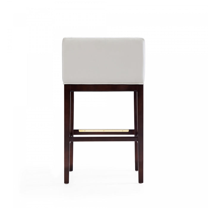 Tabouret de bar rembourre en bois style Mid-Century Modern Kingsley, ivoire - Lot de 3