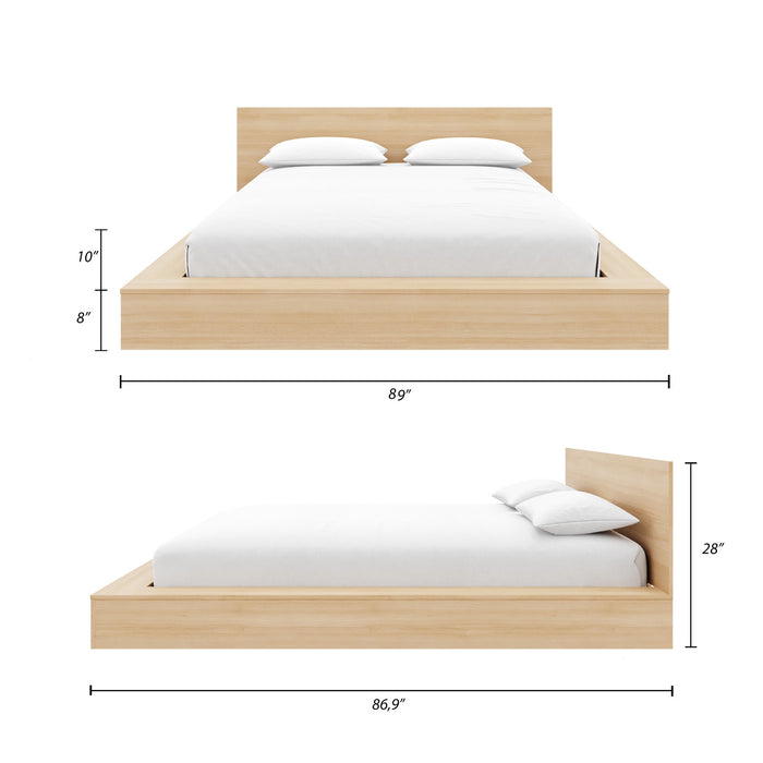 Kanso Lit a Plateforme Basse avec Tete de Lit