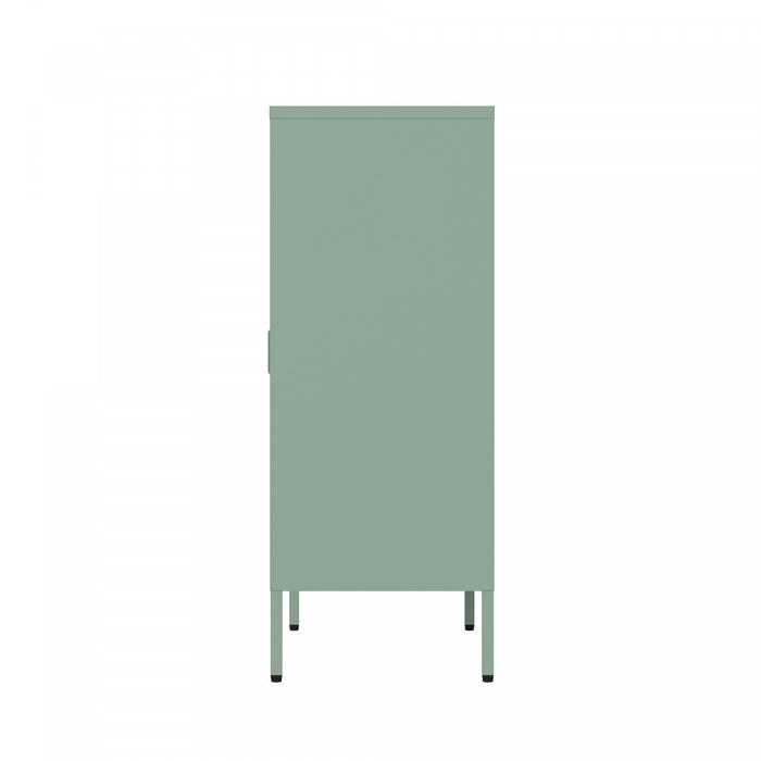Armoires de rangement modernes Naomi 2 pieces en metal, vert sauge