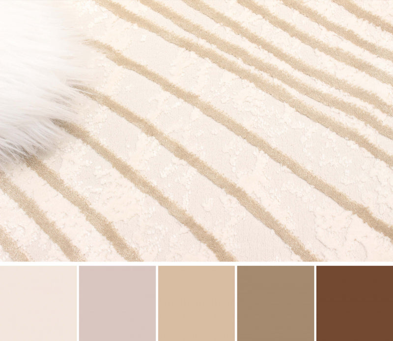 Tapis Contemporain/Moderne Sienna 5'0\" x 8'0\" en Ivoire
