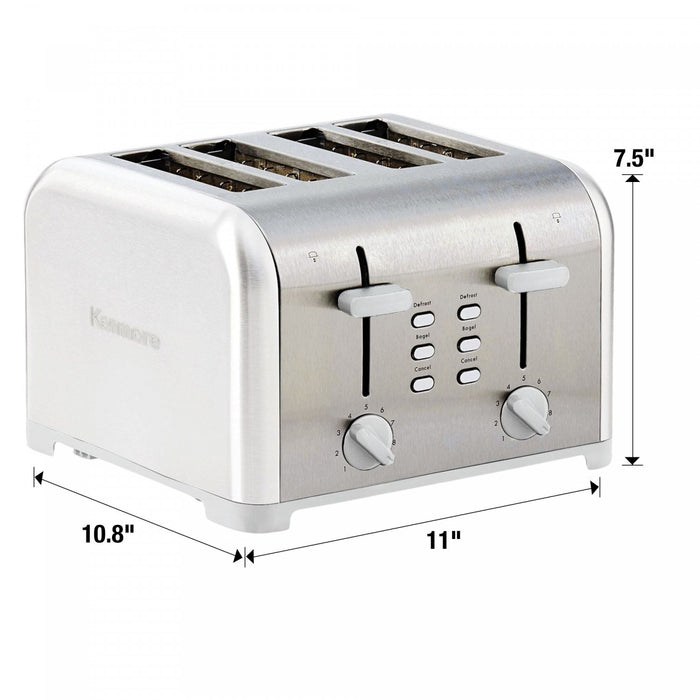 Grille-pain Kenmore à 4 tranches avec deux panneaux de commande, blanc - KKTSDC4SW