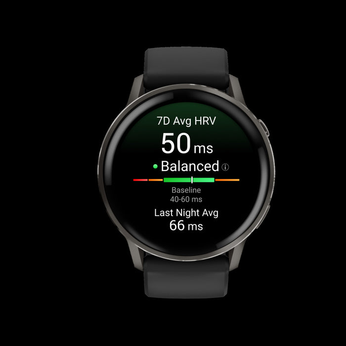 Montre intelligente multisport Garmin Venu 4 45 mm Slate - Moniteur de performance, estimation de l'age de fitness, navigation etape par etape, technologie SatIQ, controle vocal