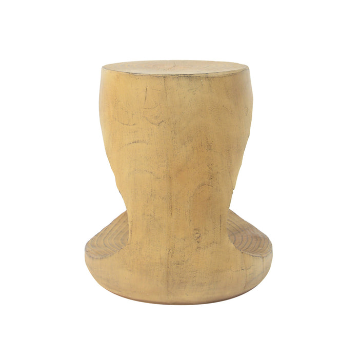 Table d'appoint rustique Elio 16,75 pouces en MGO creuse, style souche et design animalier interieur, naturel