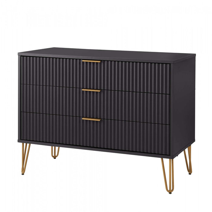 Ensemble moderne de commode 2 pieces Dumbo en noir