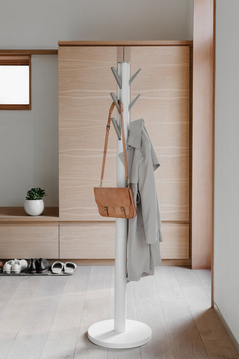 Portemanteau moderne Flapper de Umbra en bois - blanc