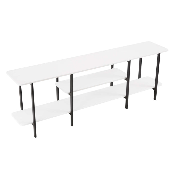 Console contemporaine moderne Celine 71\" en blanc (3 etageres)