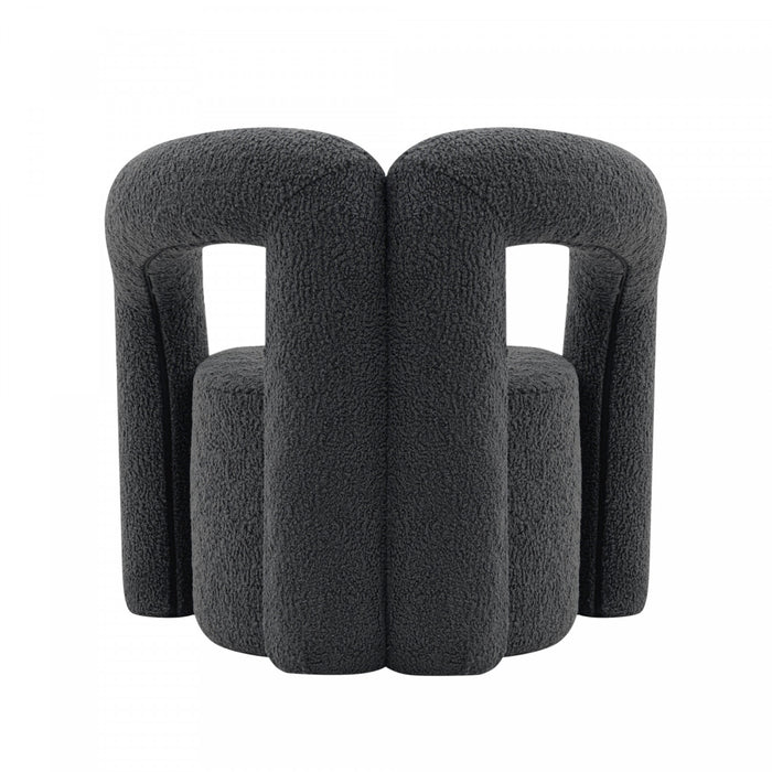 Fauteuil lounge Darian en boucle moderne noir - Lot de 2