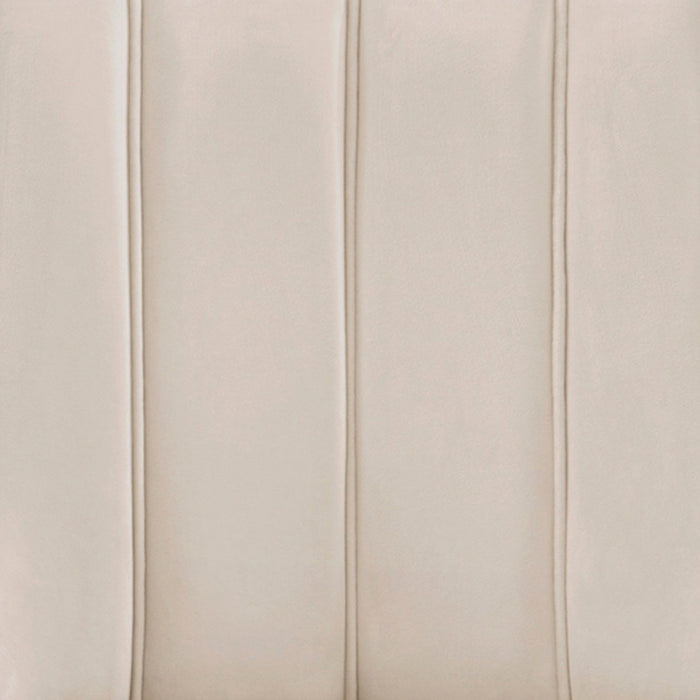 Chaise de salle a manger moderne en bois Eda avec revetement creme - Lot de 2