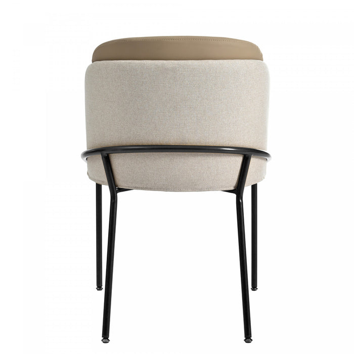 Olivia Ensemble de 2 chaises de salle a manger modernes avec pieds inclines et pieds reglables, beige