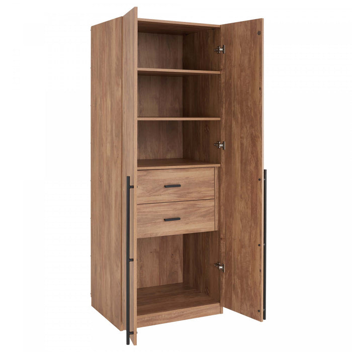 Armoire moderne Lee 2 portes en brun dore