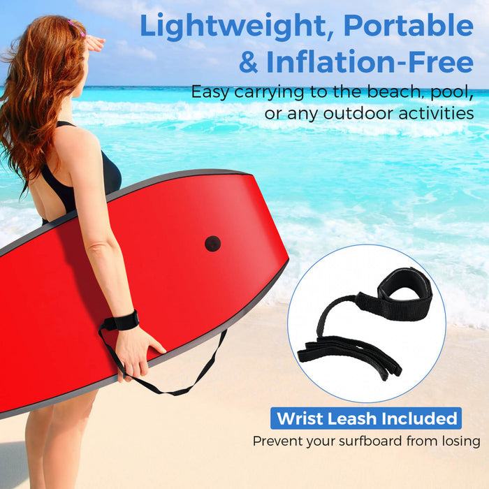 Costway 37\" Body Board Leger Avec Eps Core Xpe Deck Hdpe Bottom Crescent Tail Multi-couleur