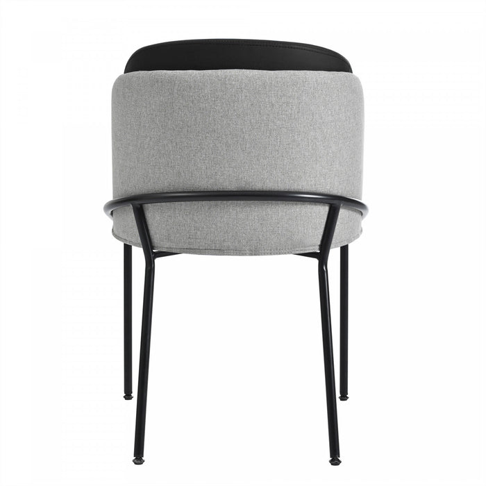 Olivia Ensemble de 4 chaises de salle a manger modernes avec pieds inclines et pieds reglables, noir et gris