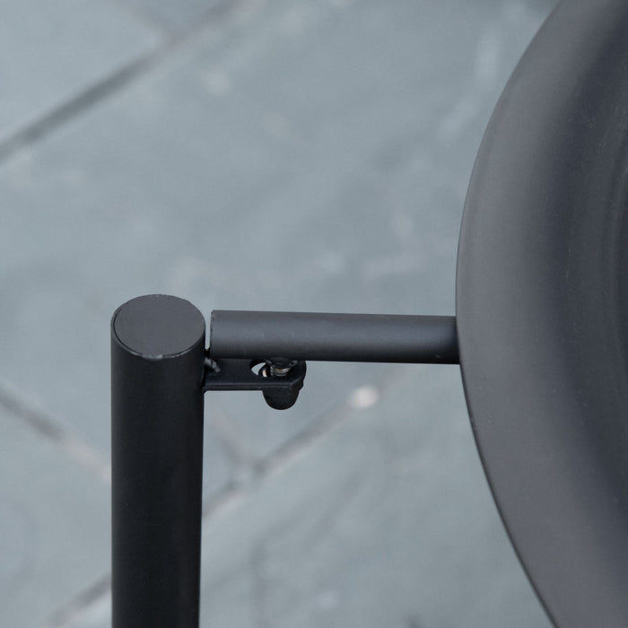 Outsunny Brasero Cheminee Foyer Exterieur Jardin Terrasse Patio Avec Couvercle Pare-etincelles Tisonnier Etagere Et Grille A Charbon Inclus Noir