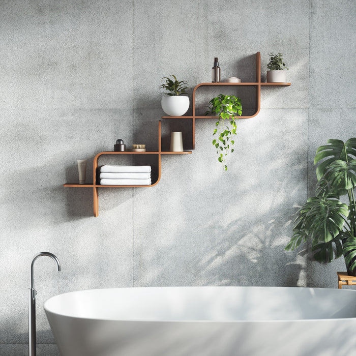 Tablette murale moderne Montage de Umbra en bois - noyer clair