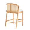 Tatti Rubber Wood Counter Stools with Cane Back Set of 4,Beige | Tatti – Lot de 4 tabourets de comptoir en bois d’hevea avec dossier en cannage, couleur beige